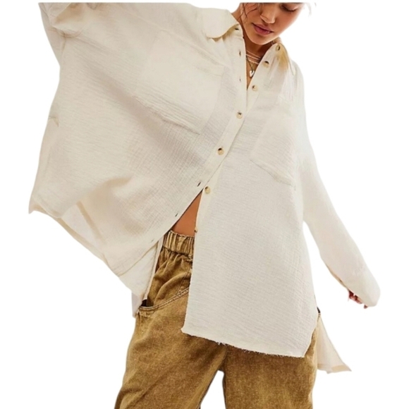 FREE PEOPLE We The Free Cardiff Top in Optic White•Size Medium•NWT - Picture 8 of 12